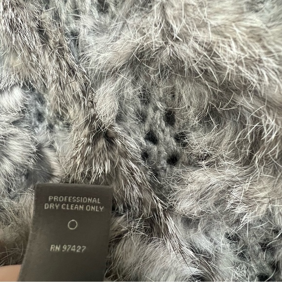 Neiman Marcus 100% Rabbit Fur Open Knit Vest size XL Gray Old Money Chic - Picture 9 of 15